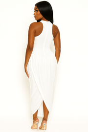 Sculpted Hourglass Maxi Dress – White Mesh Illusion