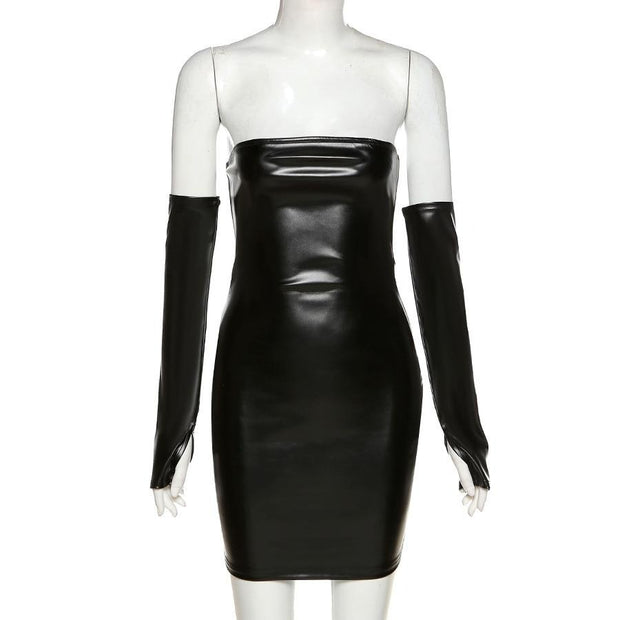 Dresses You Got It All PU Leather Dress With Sleeves - ObsessedOverLuxe