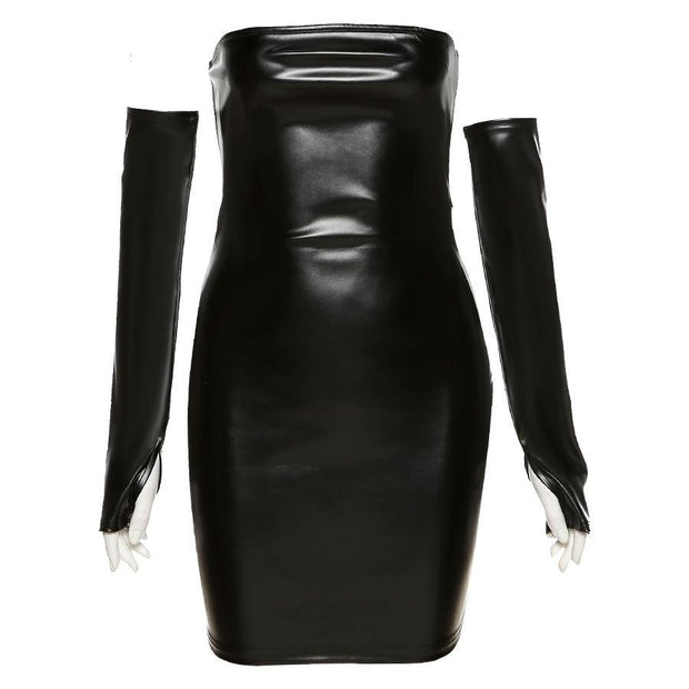 Dresses You Got It All PU Leather Dress With Sleeves - ObsessedOverLuxe