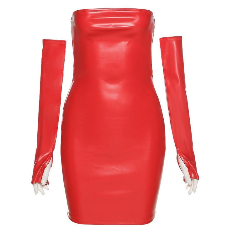 Dresses You Got It All PU Leather Dress With Sleeves - ObsessedOverLuxe